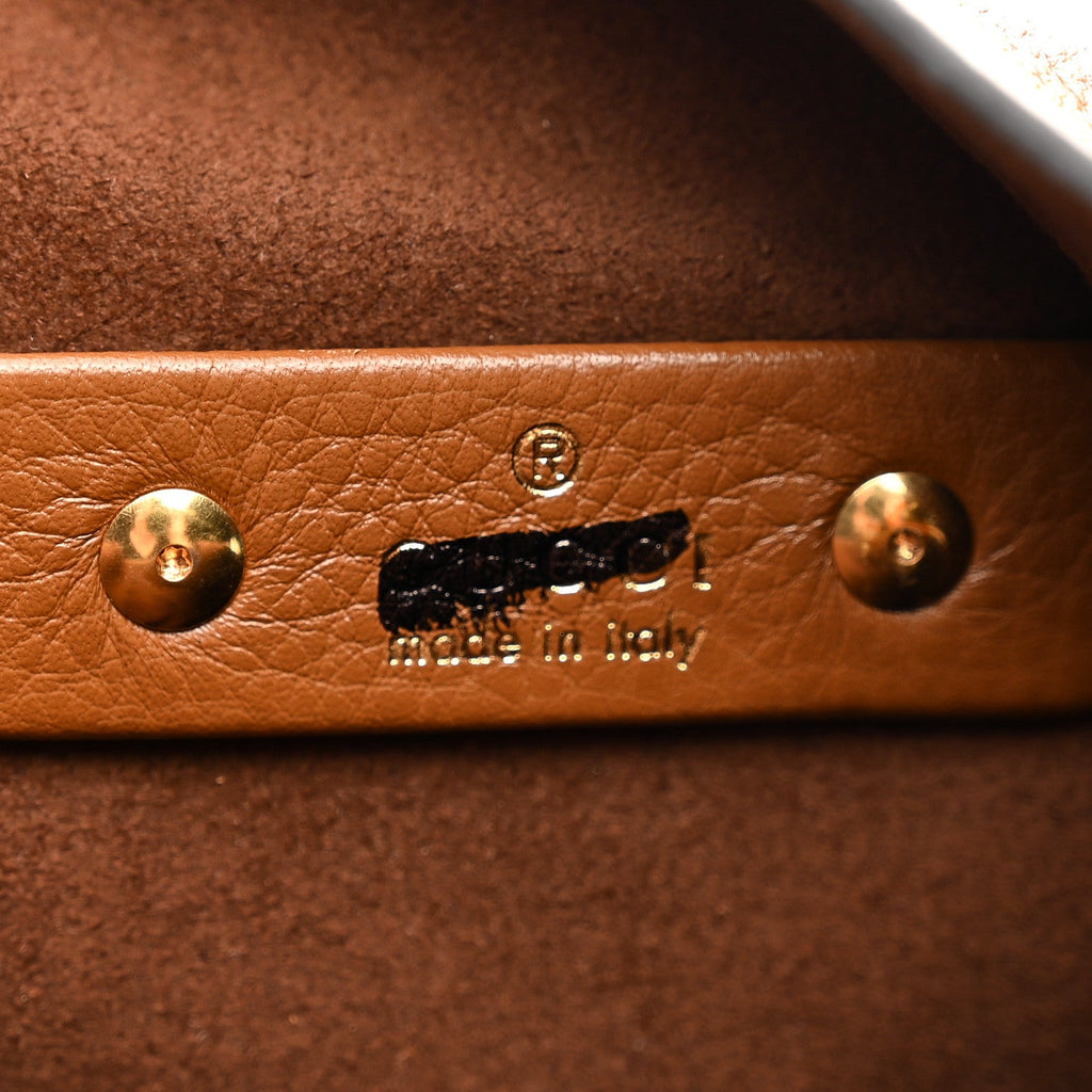 Grained Calfskin Softbit Medium Shoulder Bag Brown