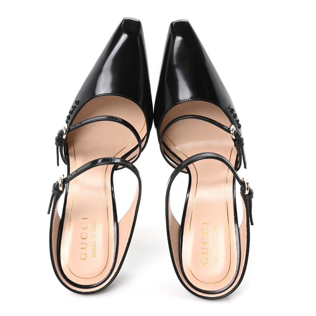 Regent Calfskin Wedge Mules 36 Black