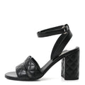 Lambskin Quilted Sandals 40 Black