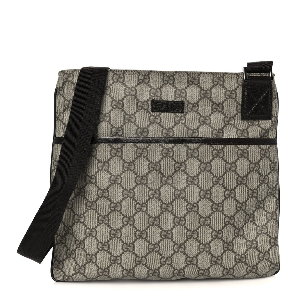 GG Plus Monogram Medium Flat Messenger Bag Dark Brown