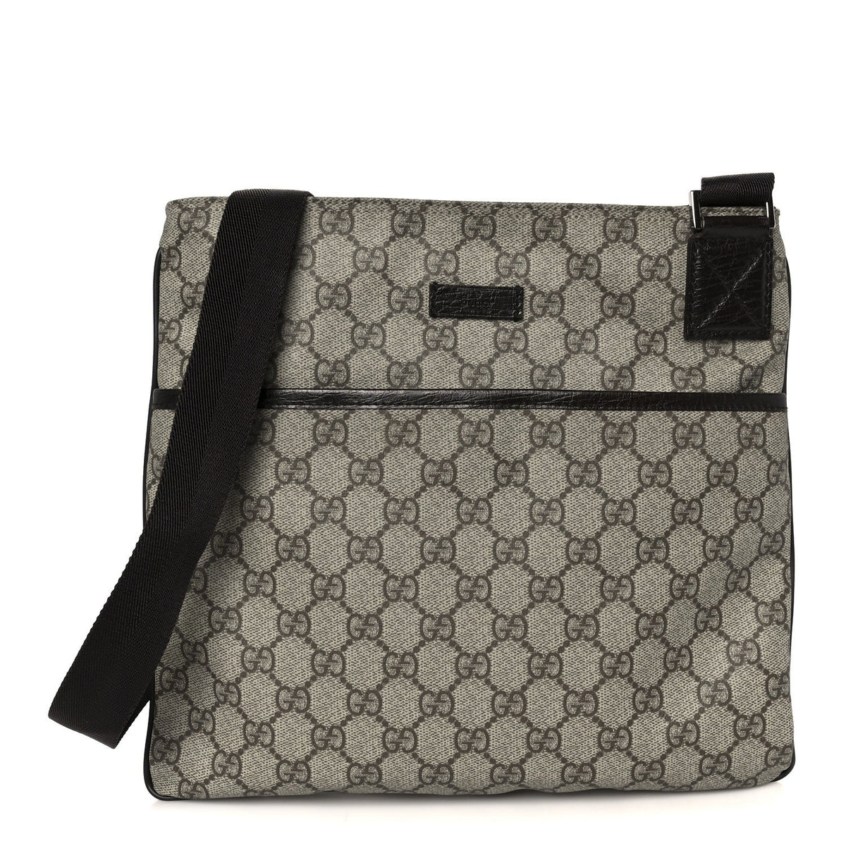 GG Plus Monogram Medium Flat Messenger Bag Dark Brown