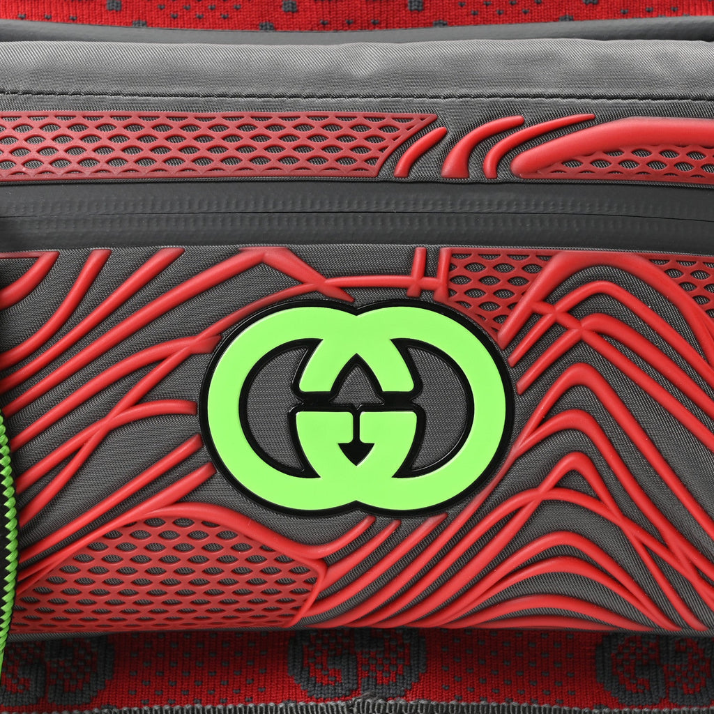 Jersey GG Monogram All Over Sporty Belt Bag Green Grey Multicolor