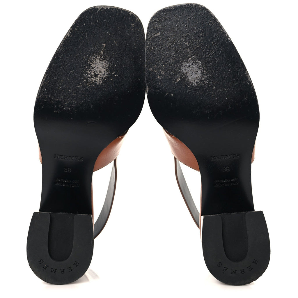 Calfskin Elbe 60 Sandals 38 Marron Glaise