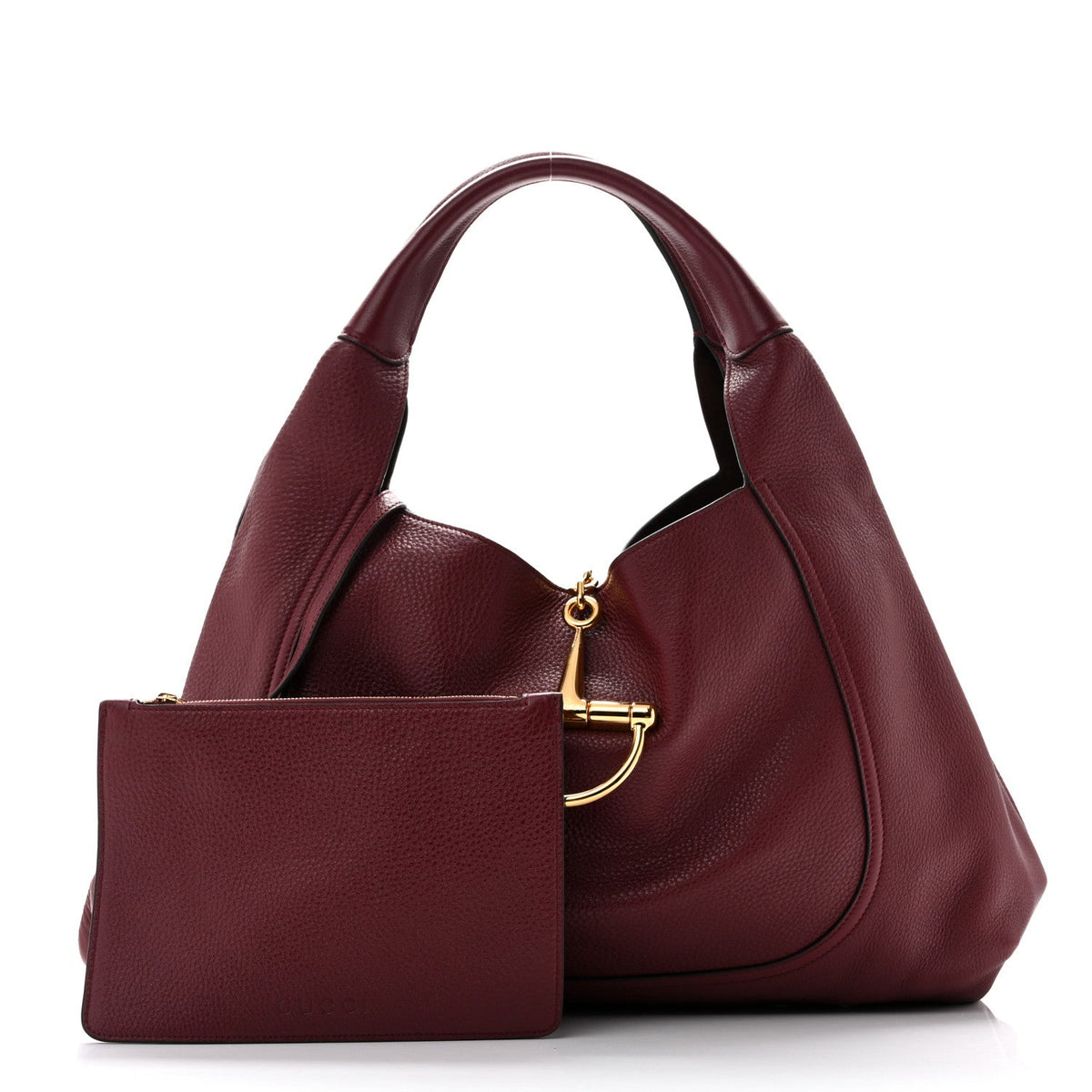 Grained Calfskin Softbit Maxi Shoulder Bag Rosso Ancora Red