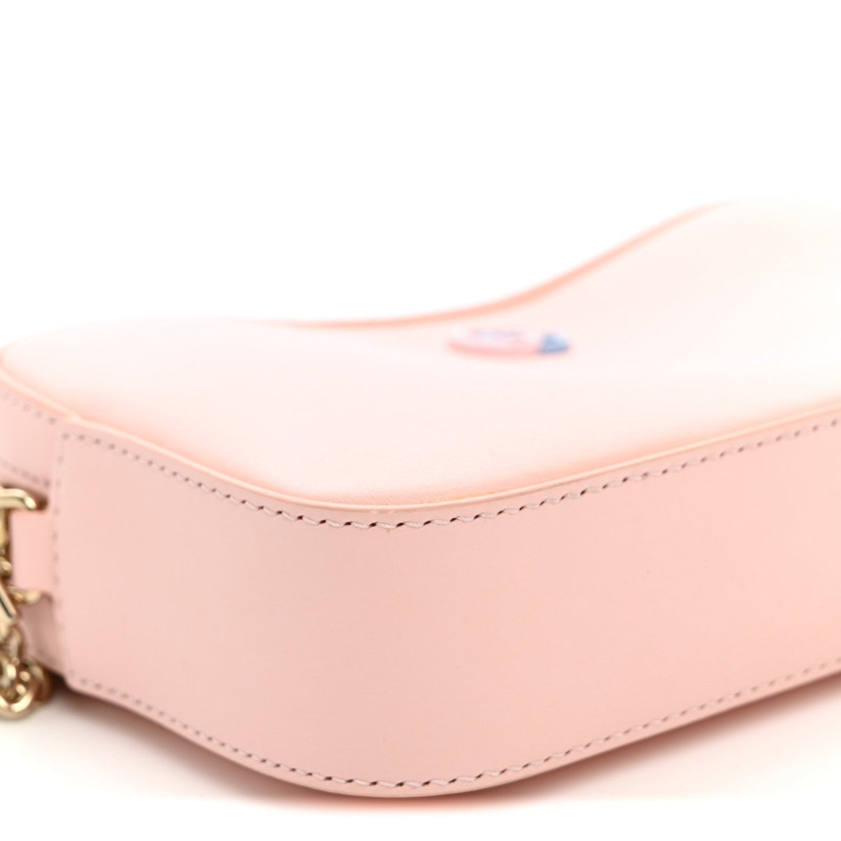Dollar Calfskin Enamel Super Mini GG Marmont Chain Shoulder Bag Light Pink Blue