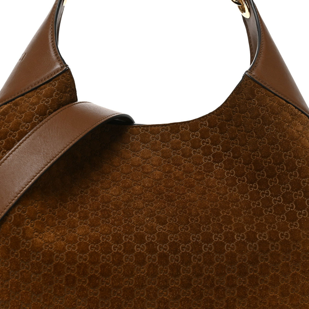 GG Suede B Medium Shoulder Bag Brown