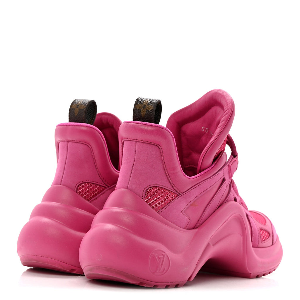 Calfskin Technical Nylon LV Archlight Sneakers 37 Rose Pop