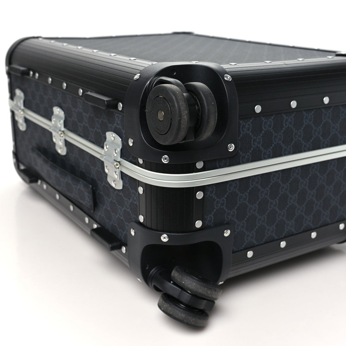 Aluminum GG Supreme Monogram Porter Cabin Plus Trolley Black