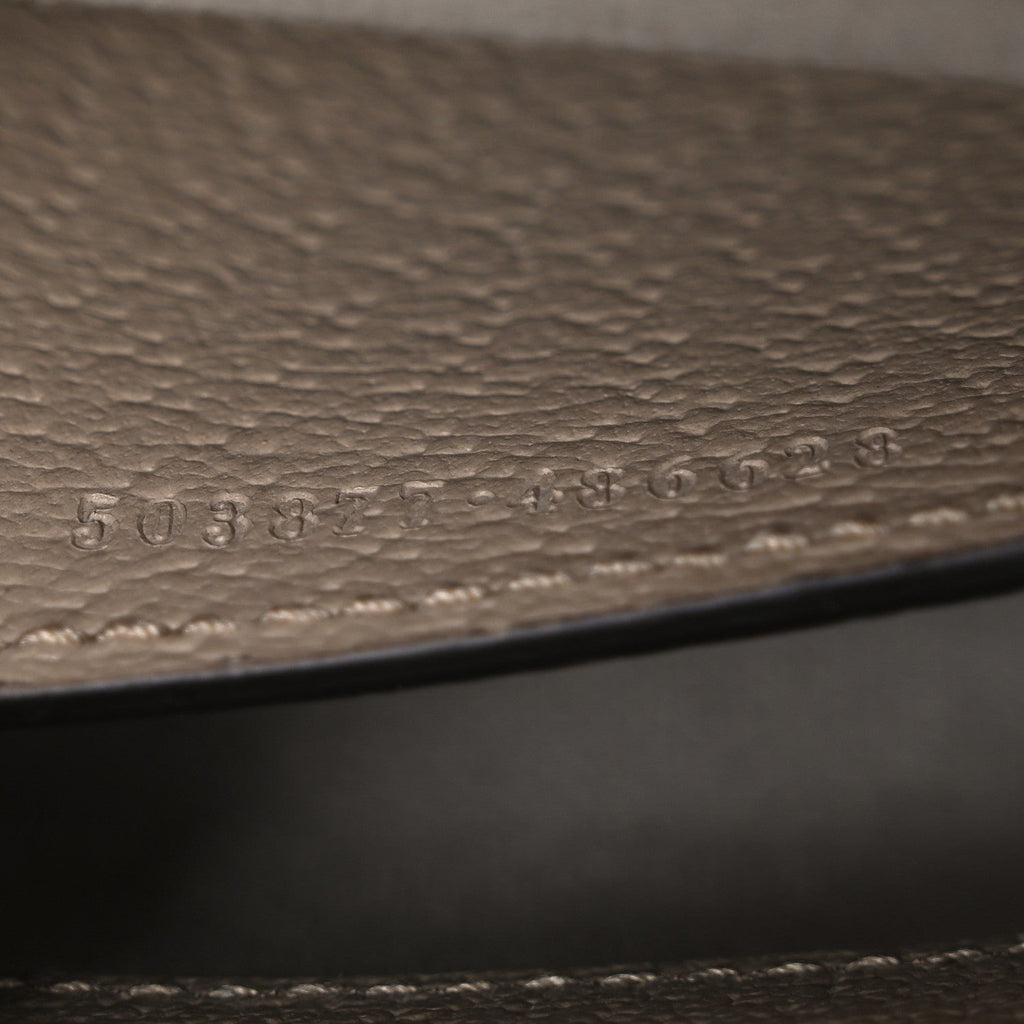 GG Supreme Monogram Textured Dollar Calfskin Web Small Ophidia Chain Shoulder Bag Beige Mystic White Oatmeal