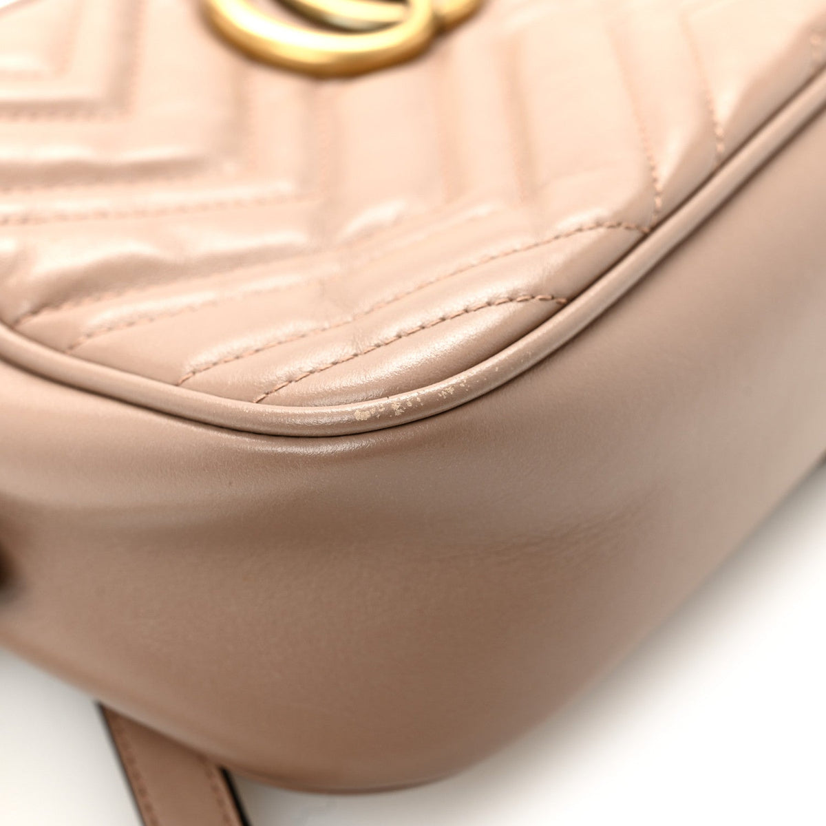 Calfskin Matelasse Small GG Marmont Chain Shoulder Bag Porcelain Rose