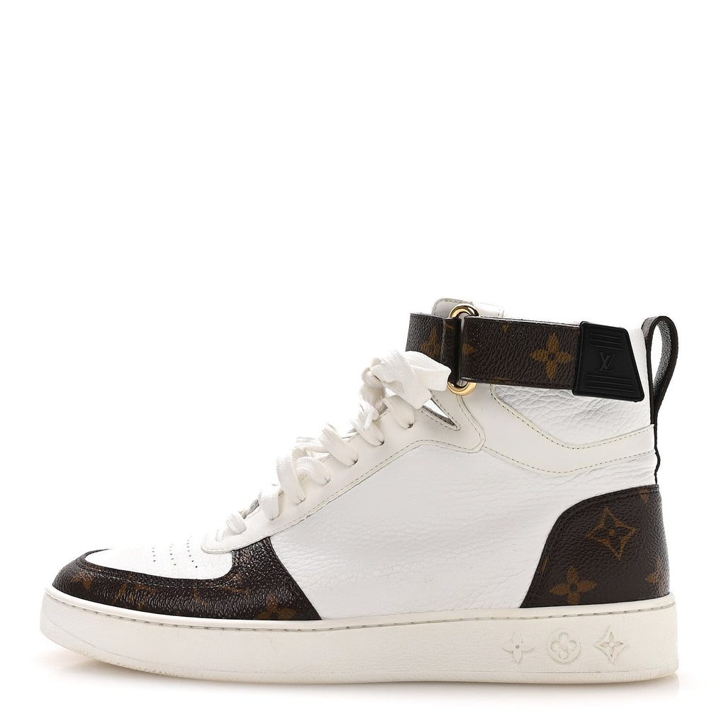 Grained Calfskin Monogram Boombox Sneaker Boots 39 White