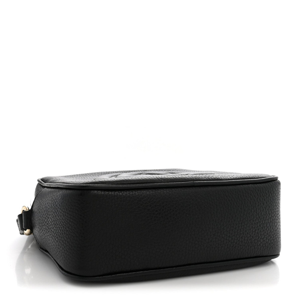 Pebbled Calfskin Small Soho Disco Bag Black