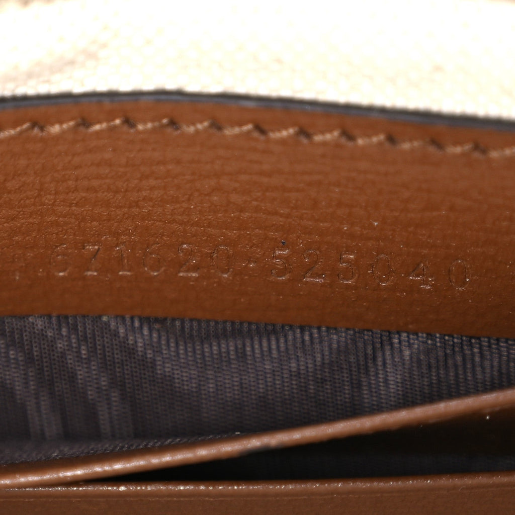 GG Supreme Monogram Azalea Calfskin Mini Retro Interlocking G Flap Shoulder Bag Beige Ebony Brown Sugar