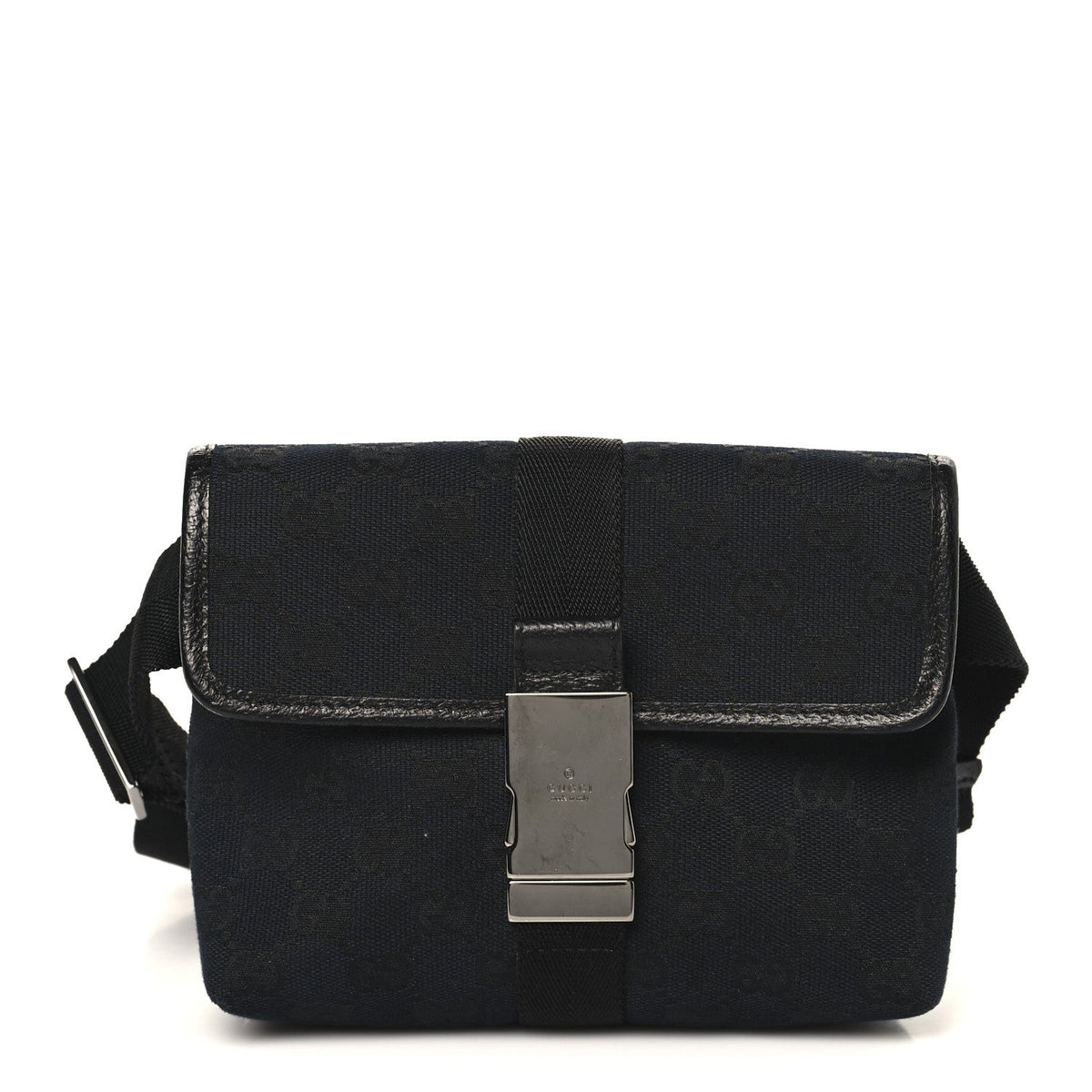 GG Monogram Web Buckle Belt Bag Black