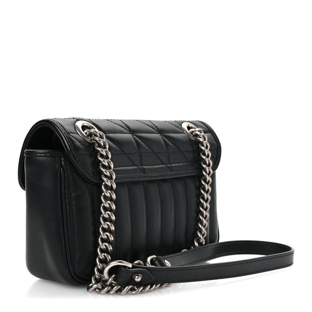 Calfskin Matelasse Aria Mini GG Marmont Shoulder Bag Black