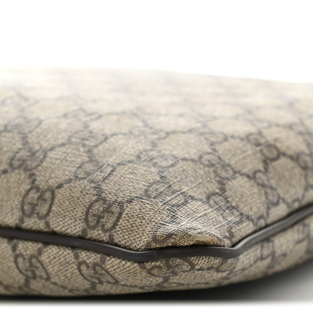 GG Supreme Monogram Medium Flat Messenger Bag Dark Brown