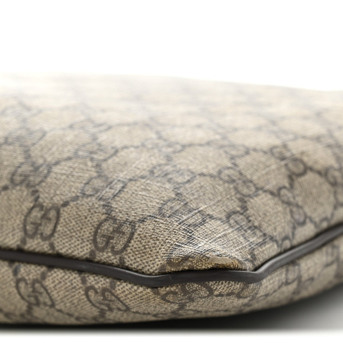GG Supreme Monogram Medium Flat Messenger Bag Dark Brown