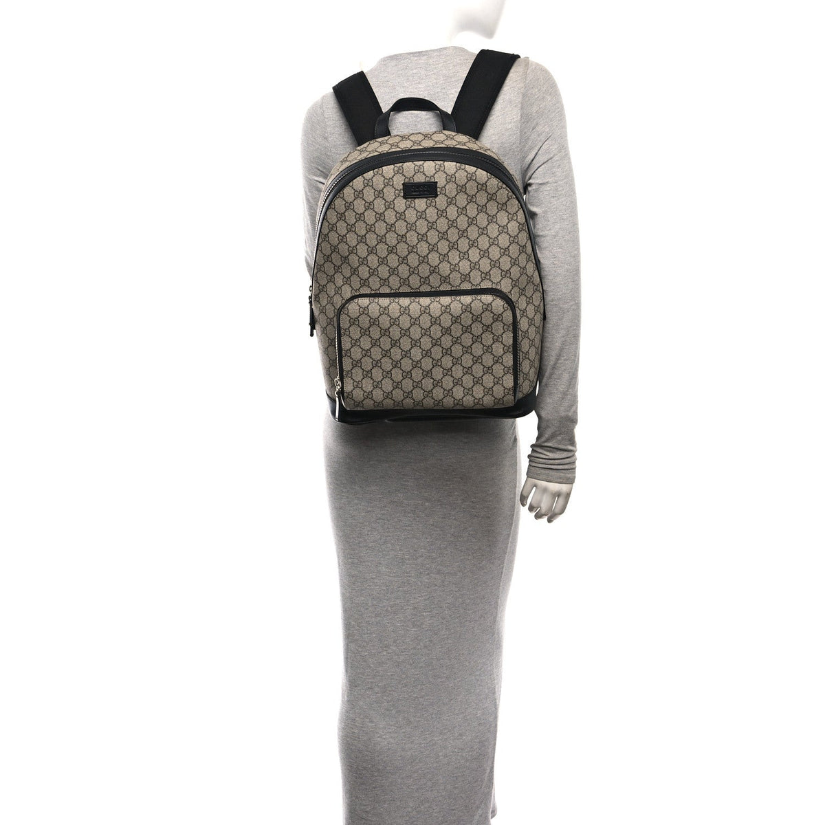 GG Supreme Monogram Medium Backpack Black