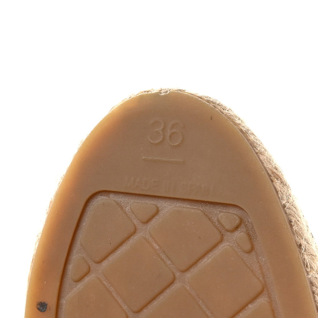 Lambskin CC Espadrilles 36 Beige Black