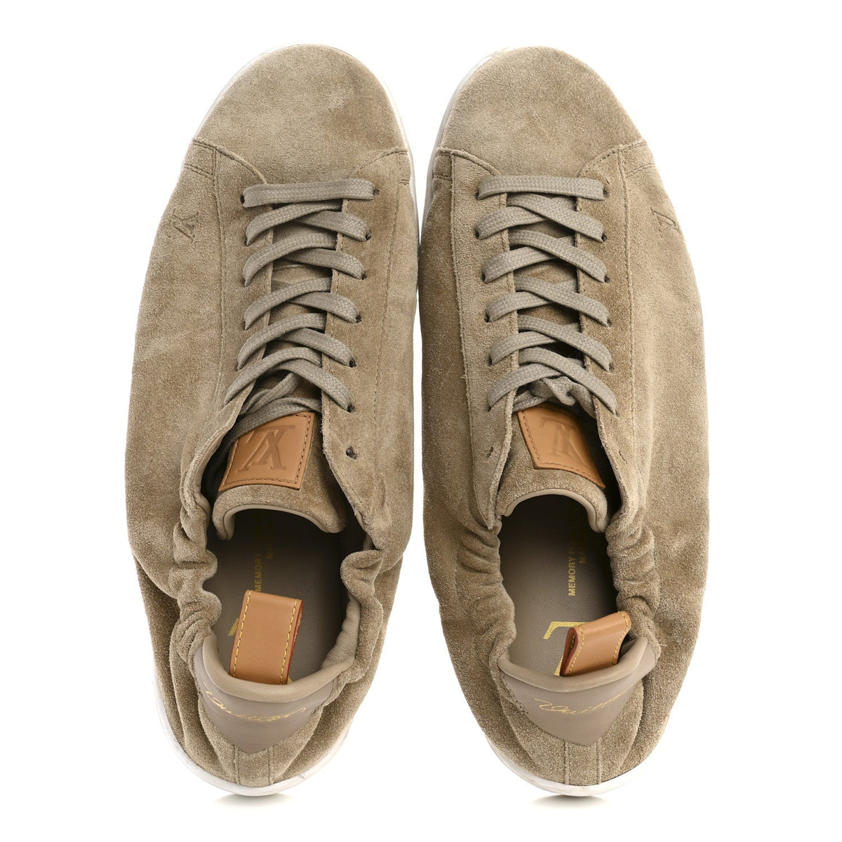 Suede Calfskin LV Soft Sneakers 9 Beige