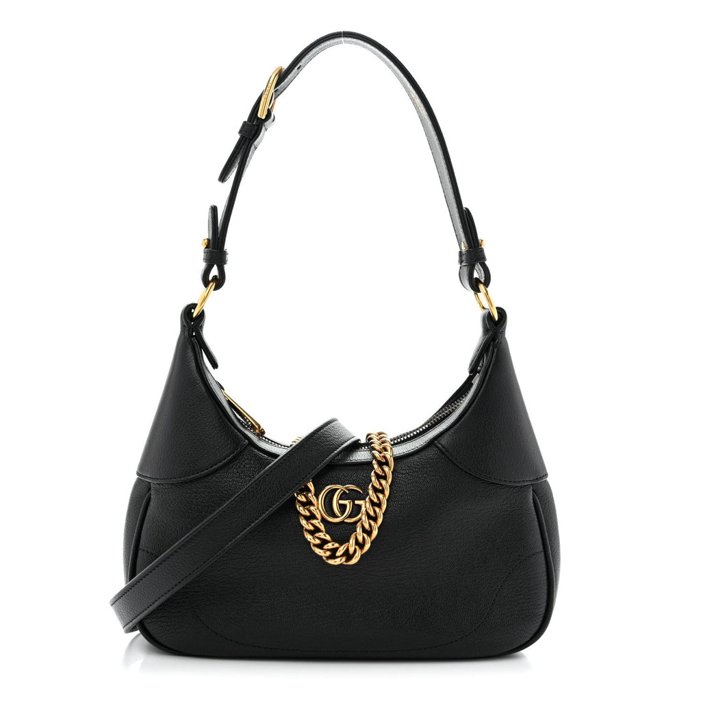 Goatskin Small Aphrodite Shoulder Bag Black