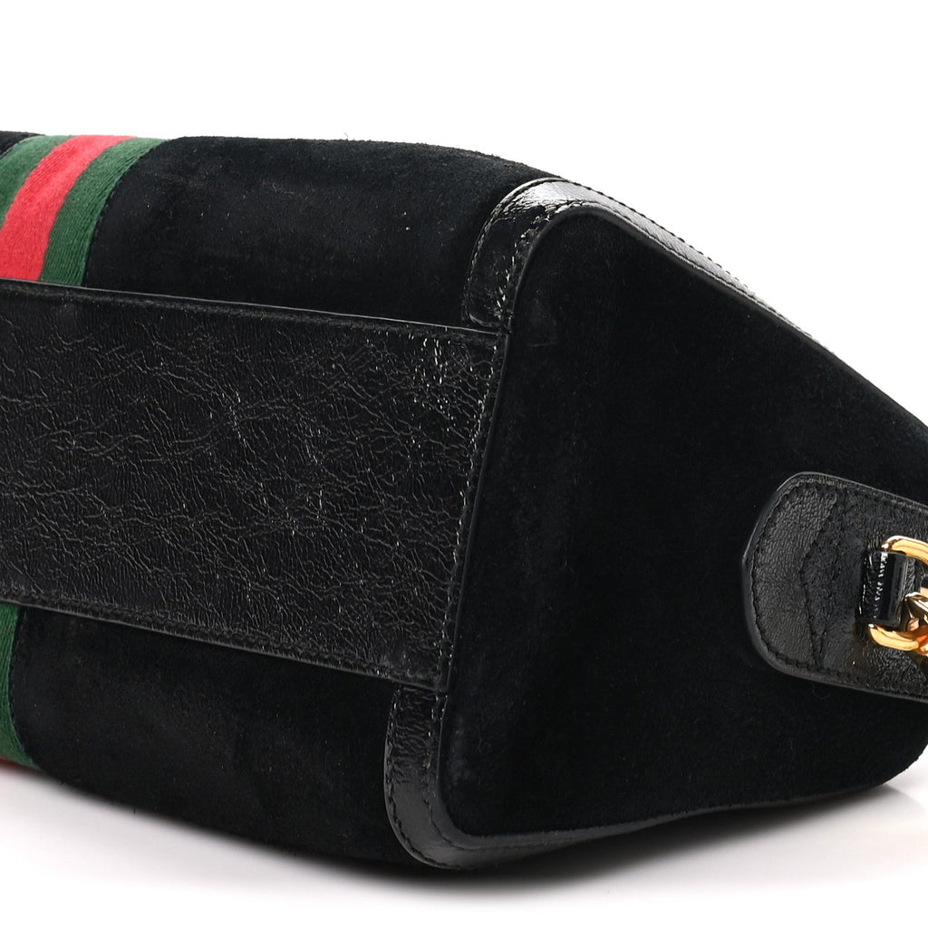 Suede Patent GG Web Medium Ophidia Boston Black