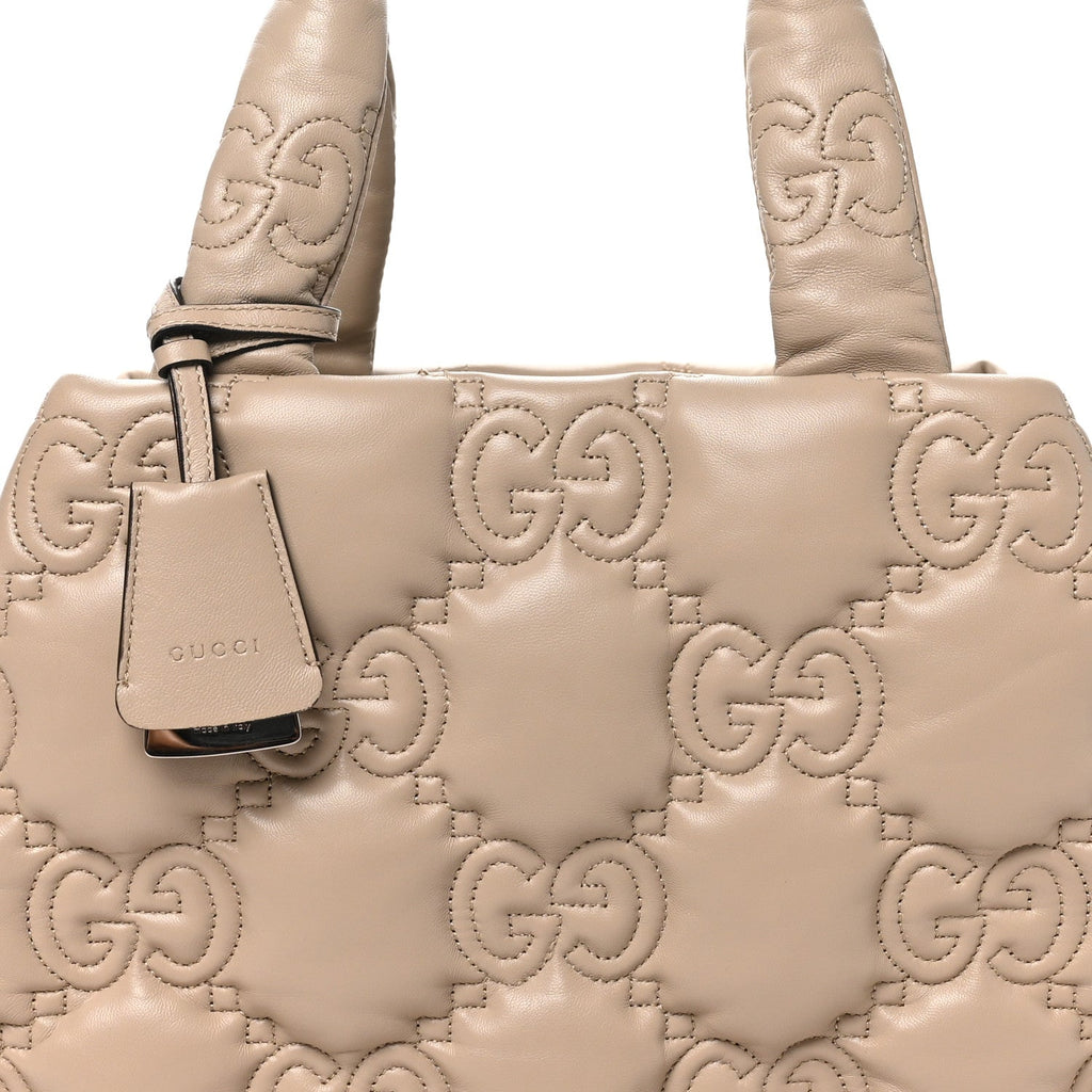 Calfskin GG Matelasse Large Tote Beige