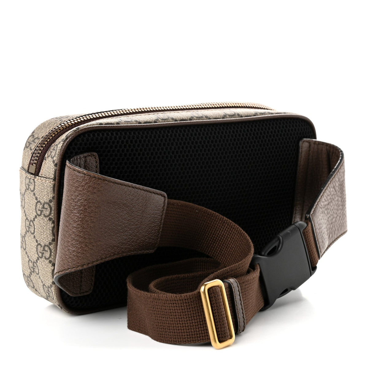 Soft GG Supreme Monogram Medium Ophidia Belt Bag Dark Brown