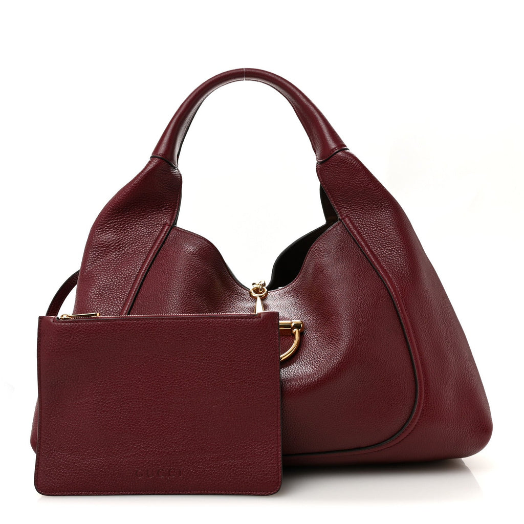 Grained Calfskin Softbit Maxi Shoulder Bag Rosso Ancora