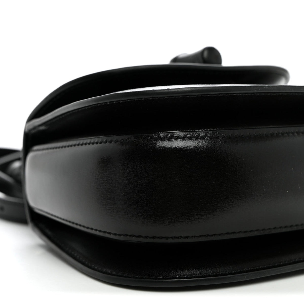 Boarded Dyana Lux Calfskin Web Monochrome Small Bamboo 1947 Top Handle Bag Black