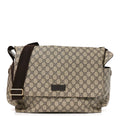 GG Plus Monogram Messenger Diaper Bag Dark Brown