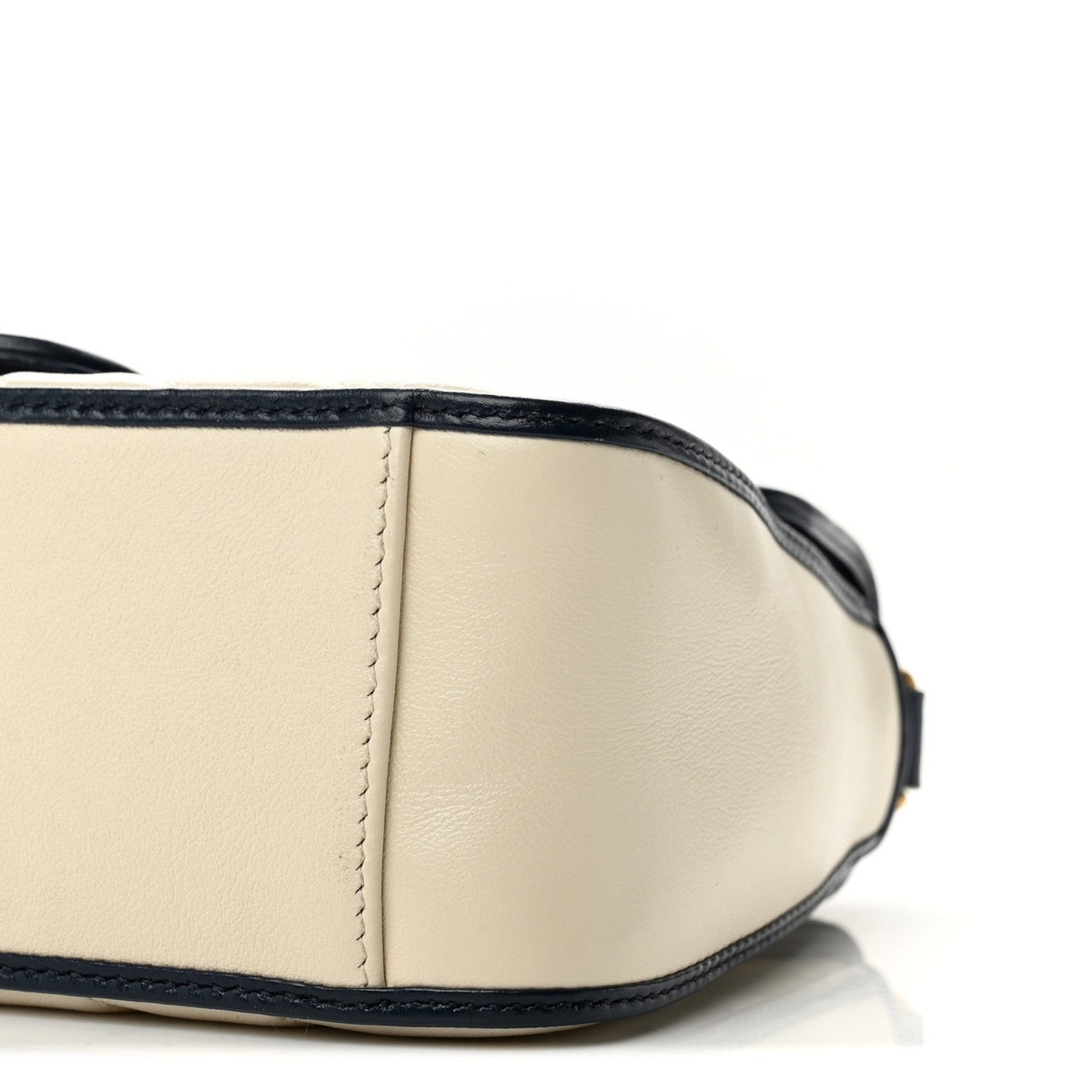 Vintage Effect Calfskin Matelasse Diagonal Mini Torchon GG Marmont Top Handle Shoulder Bag Mystic White Blue Agata
