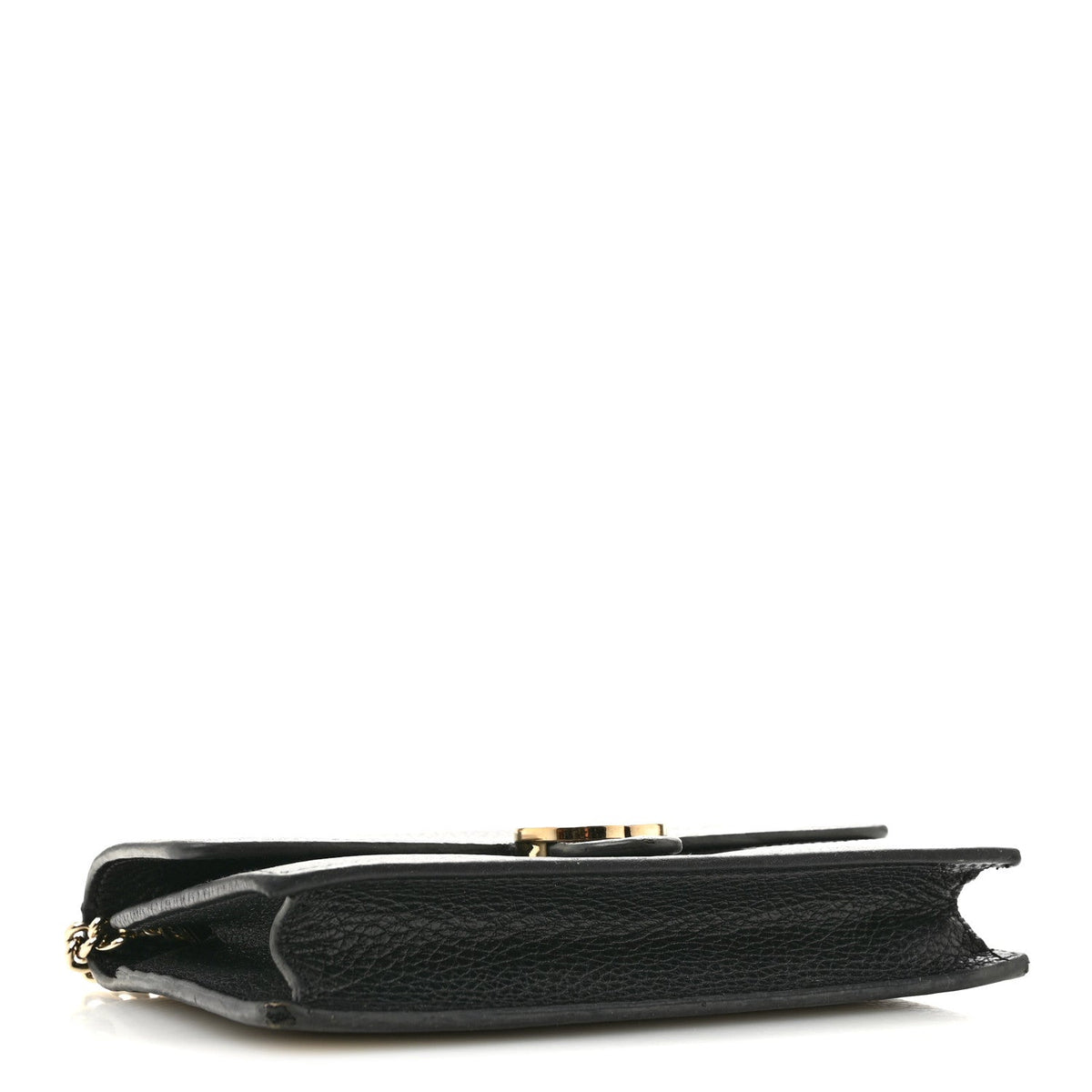 Dollar Calfskin Interlocking G Chain Wallet Black