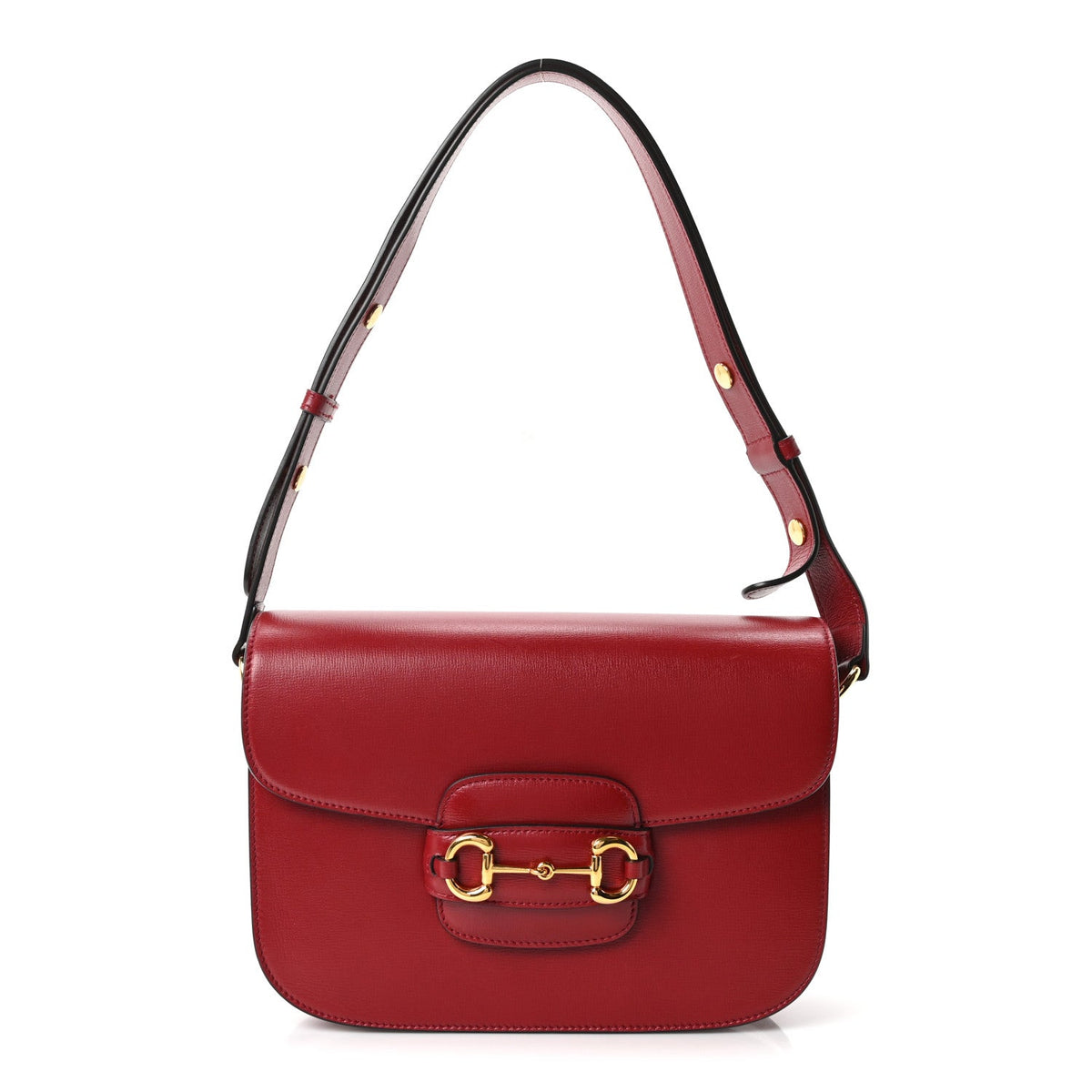 Arabella Calfskin Horsebit 1955 Shoulder Bag Rosso Ancora