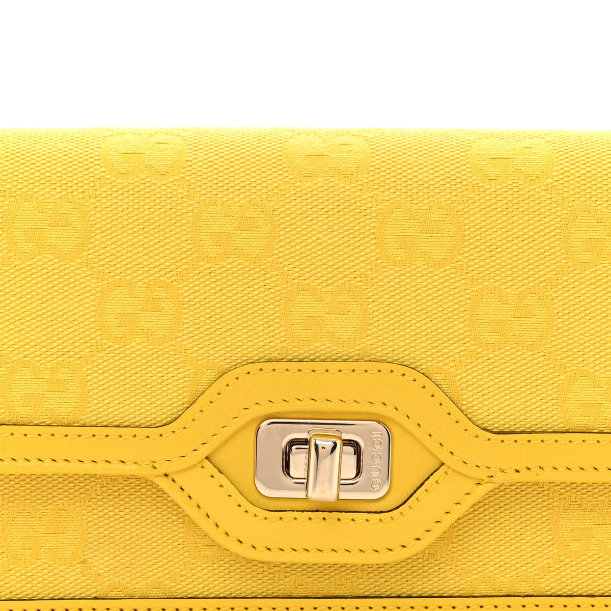 GG Monogram Scratch Lux Calfskin Mini Luce Shoulder Bag Yellow