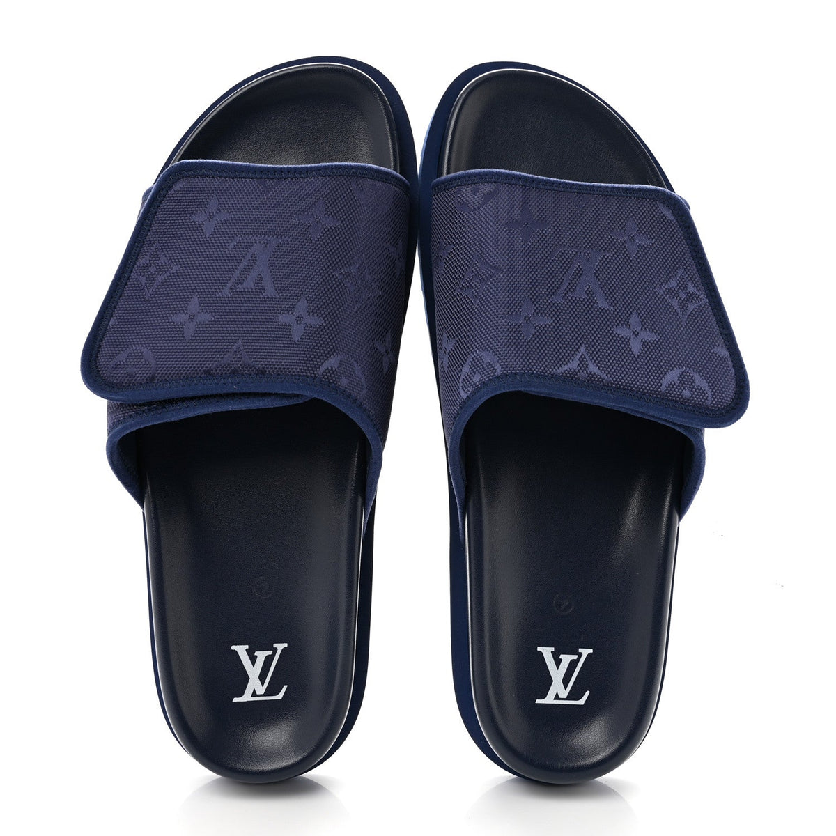 Monogram Mens Miami Mules 8.5 Navy Blue
