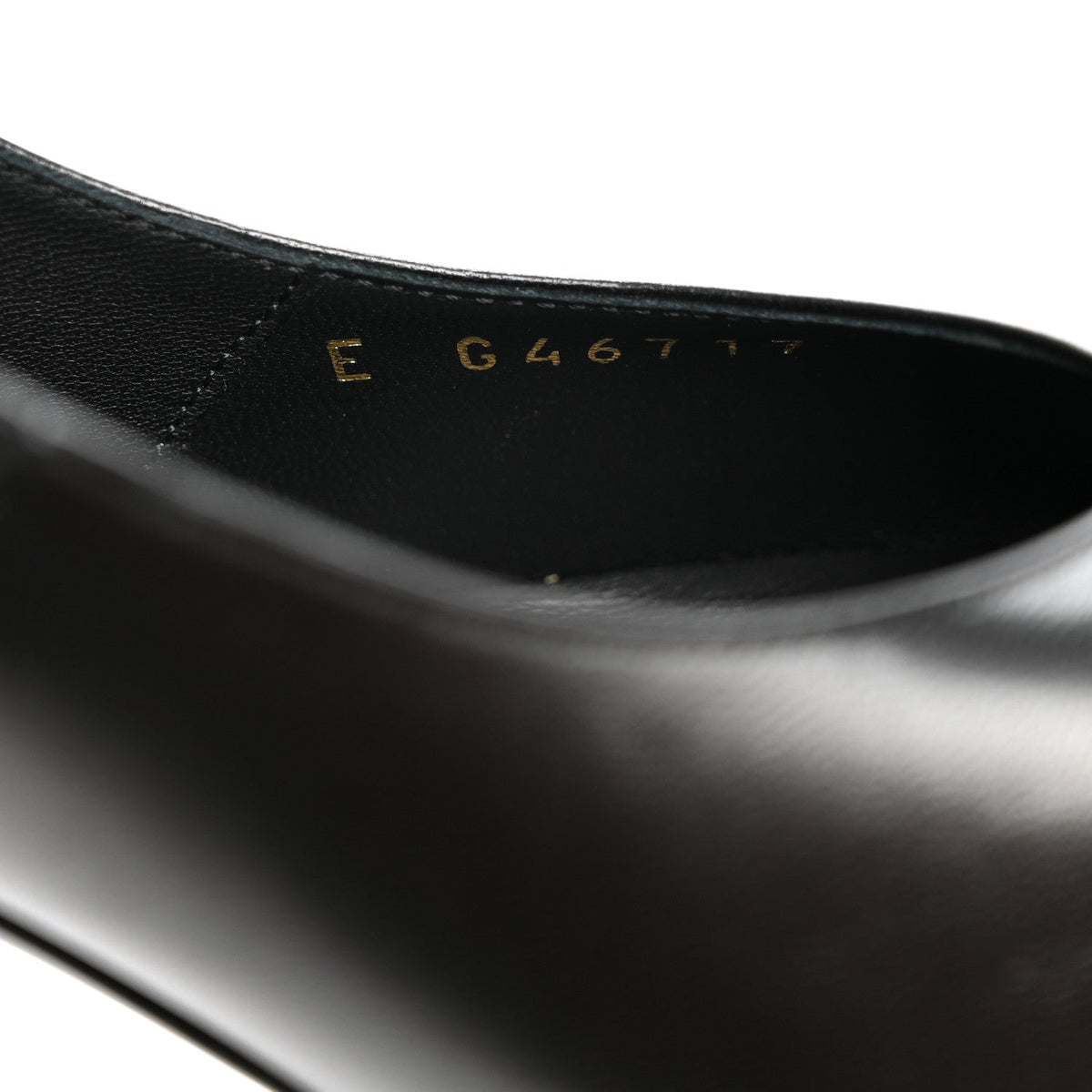 Shiny Lambskin Patent Calfskin Cap Toe Ankle Pearl Chain Pumps 39.5 Black