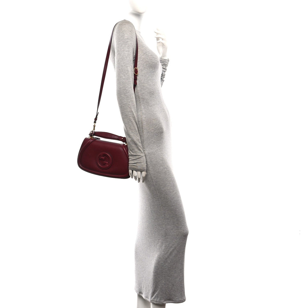 Roxy Calfskin Medium Blondie Top Handle Bag Rosso Ancora