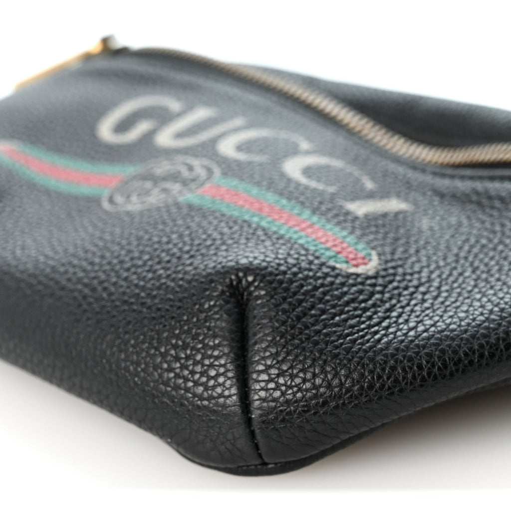 Grained Calfskin Small Logo Belt Bag Black