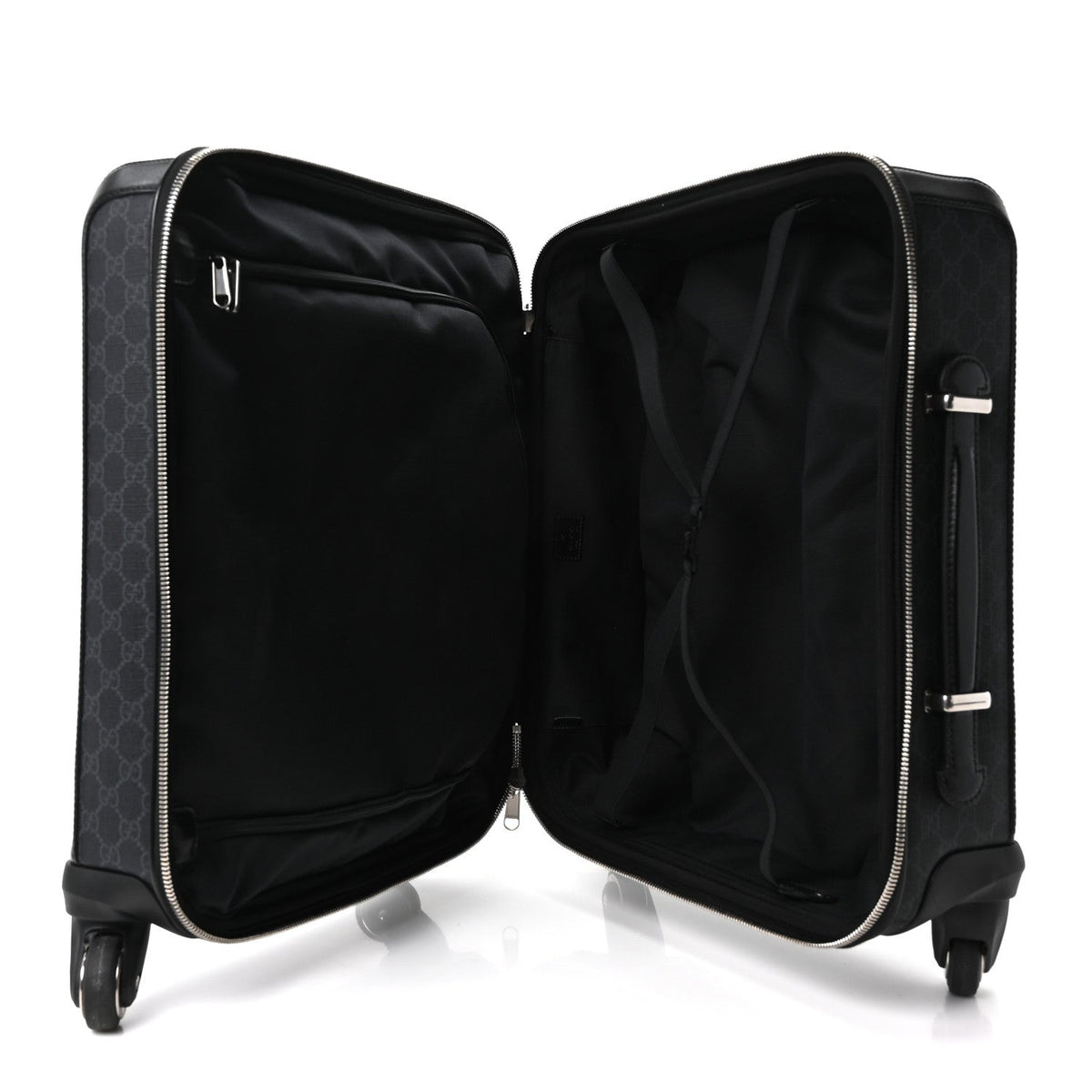 GG Supreme Monogram Azalea Calfskin Retro Interlocking G Small Savoy Cabin Trolley Black
