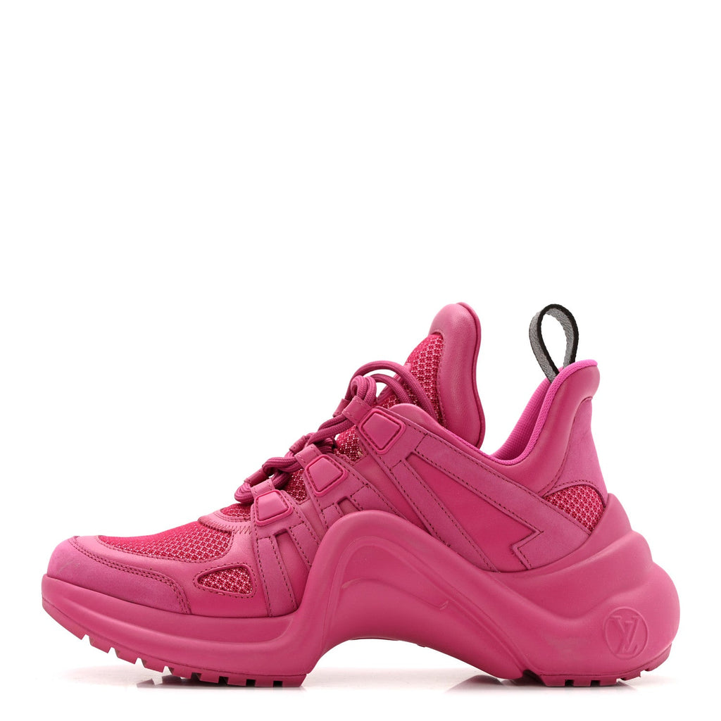 Calfskin Technical Nylon LV Archlight Sneakers 37 Rose Pop