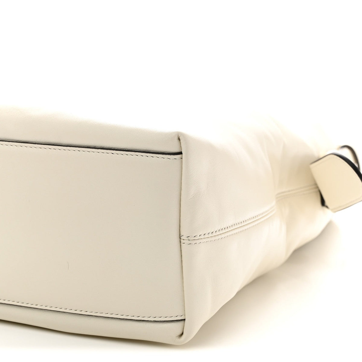Calfskin Beatrix Horsebit Large Tote Bag Mystic White