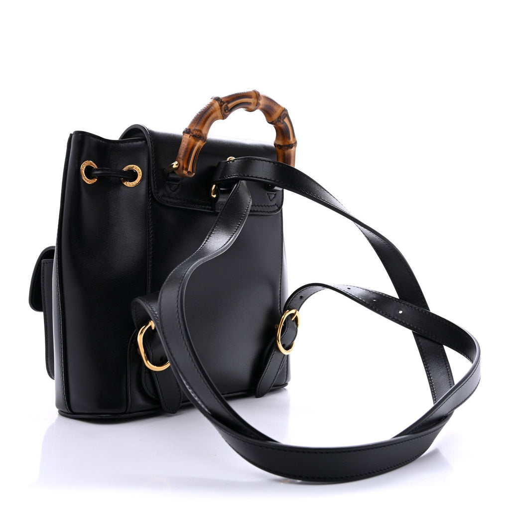 Calfskin Bamboo Backpack Black