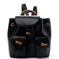 Calfskin Bamboo Backpack Black