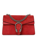 Suede Vitello Velvet Small Dionysus Shoulder Bag Vulcanic Red