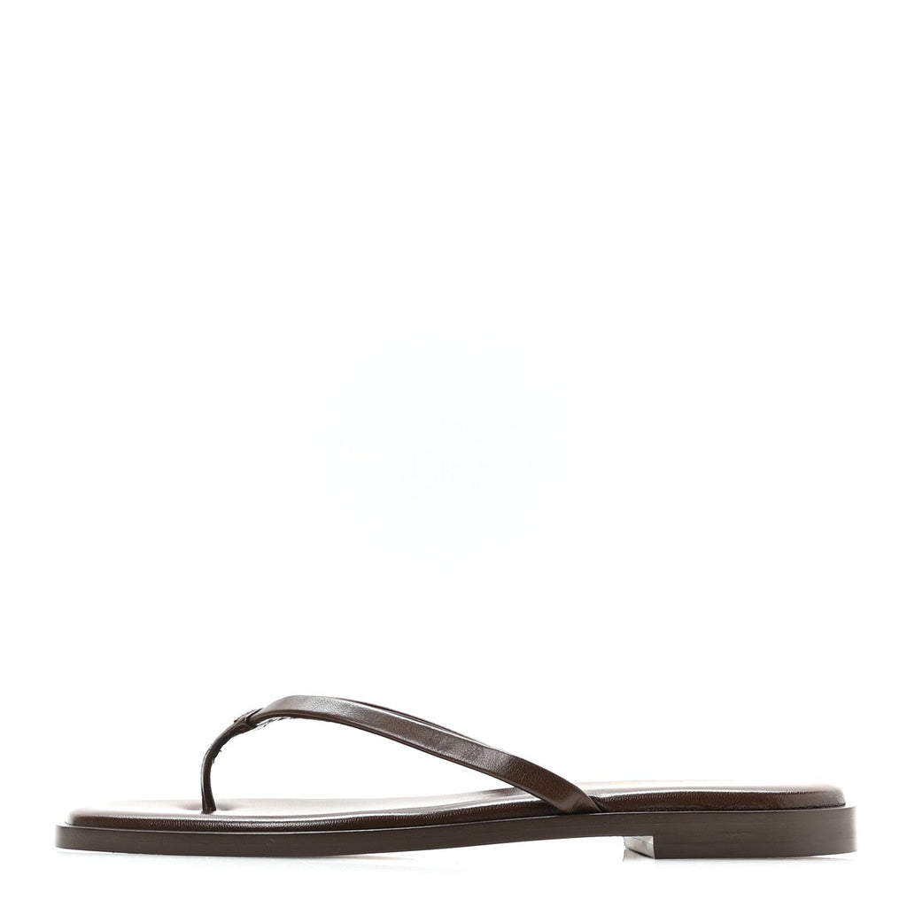 Goatskin CC Times Square Thong Sandals 37.5 Brown