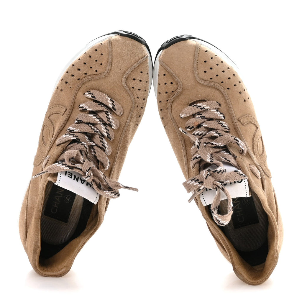 Suede Goatskin CC Sneakers 36 Dark Beige