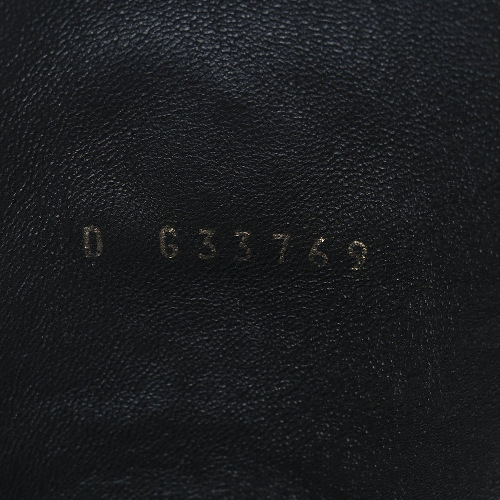 Calfskin Quilted Lace Up Combat Boots 39 Black