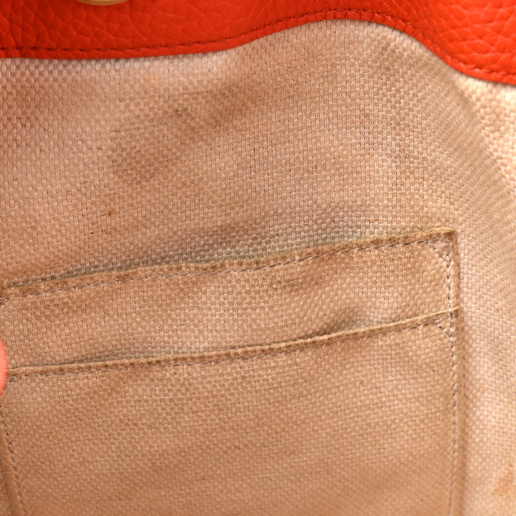 Pebbled Calfskin Medium Soho Chain Shoulder Bag Sun Orange
