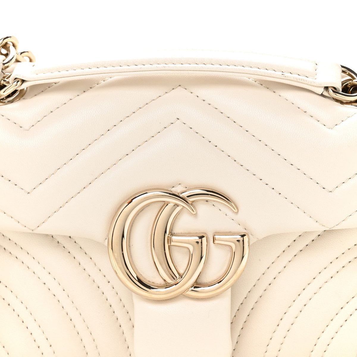 Lambskin Matelasse Small GG Marmont Shoulder Bag White